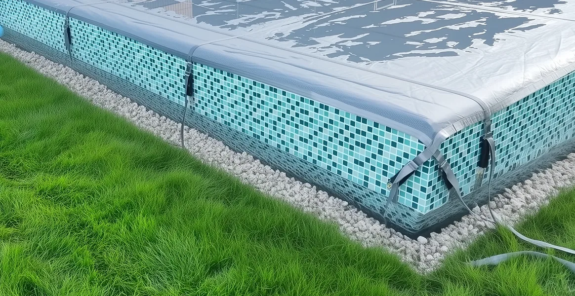 Покрывало для бассейна под снегом — защита зимой в Нижневартовске